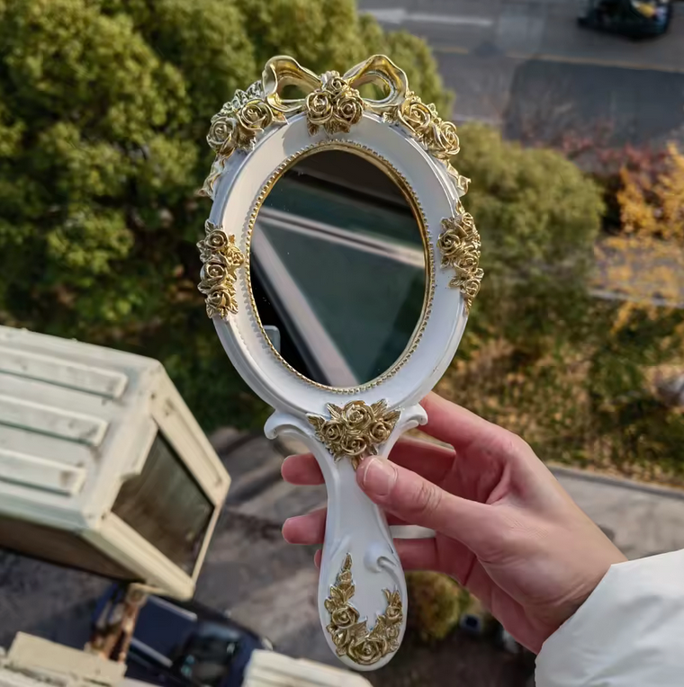 White Angelina Hand Mirror